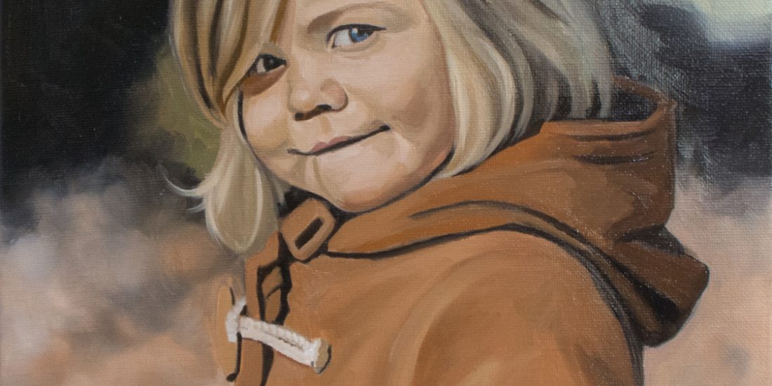 dětský portrét olejem